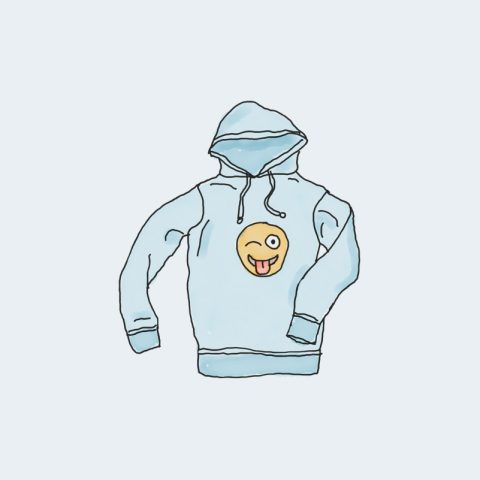 Hoodie - Color: blue, logo: Yes